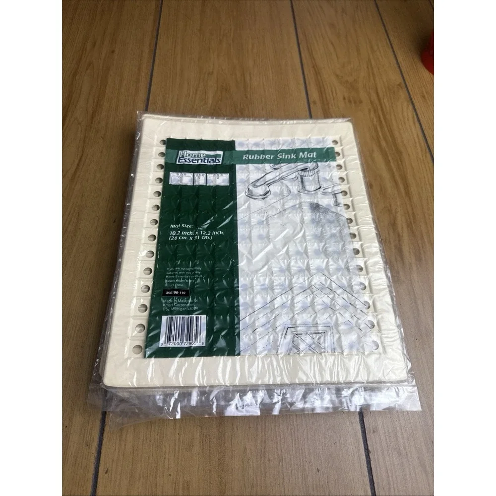 Vintage Rubber Sink Mat‎  K-Mart Home Essentials almond white New